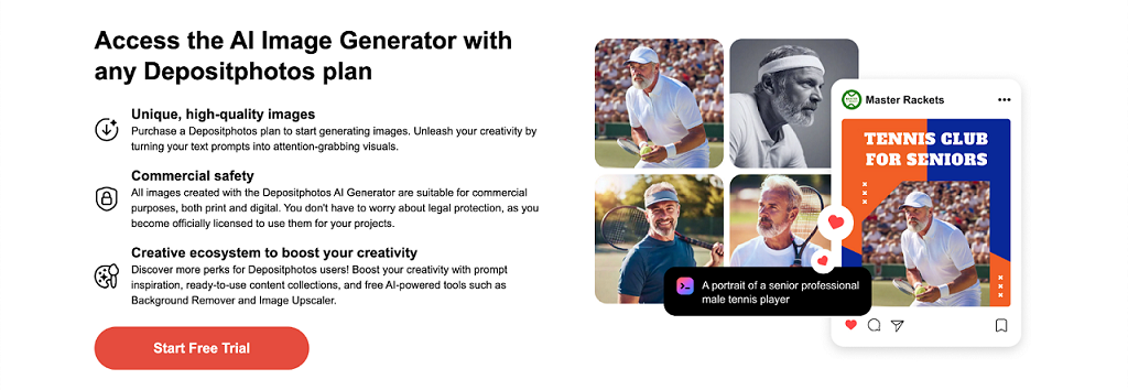 Hero image of the AI Image Generator by Depositphotos